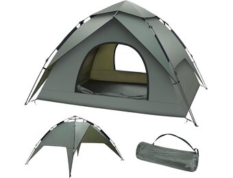KEELYY Pop-up Camping Tent 3 Personen - Legergroen - Automatisch - Waterdicht