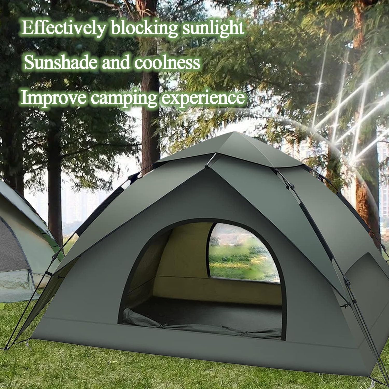 KEELYY Pop-up Camping Tent 3 Personen - Legergroen - Automatisch - Waterdicht