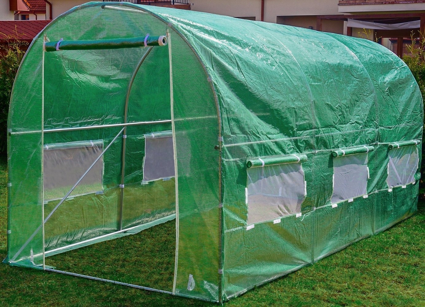 Tuinkas 4 x2,5x2 meter - 10m2 - metalen frame - klamboe ramen