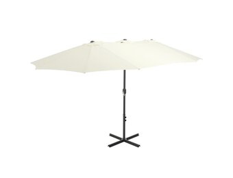 vidaXL Parasol met aluminium paal 460x270 cm zandkleurig