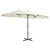vidaXL Parasol met aluminium paal 460x270 cm zandkleurig