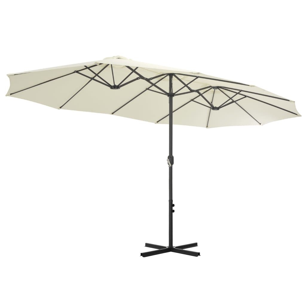 vidaXL Parasol met aluminium paal 460x270 cm zandkleurig