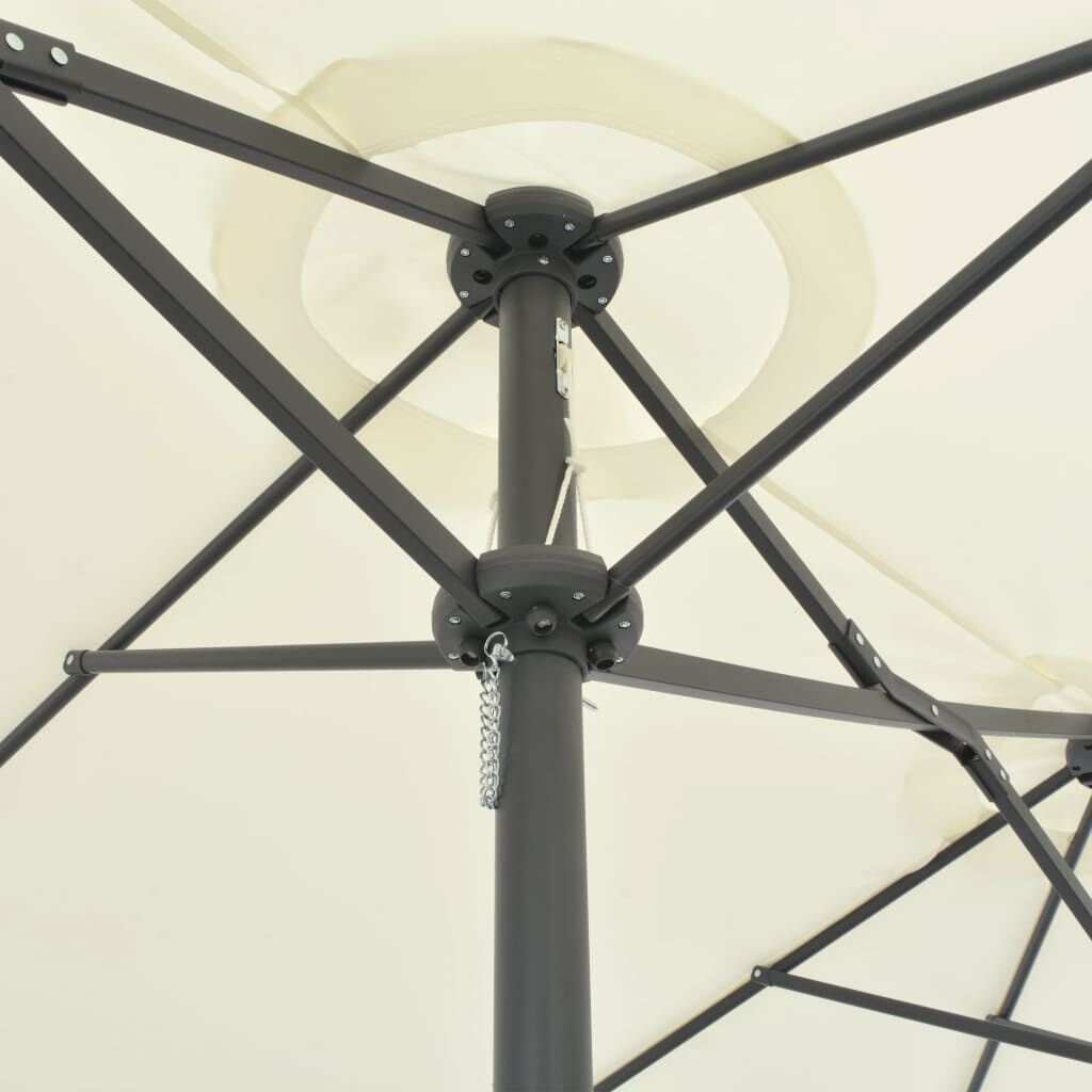 vidaXL Parasol met aluminium paal 460x270 cm zandkleurig
