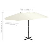 vidaXL Parasol met aluminium paal 460x270 cm zandkleurig
