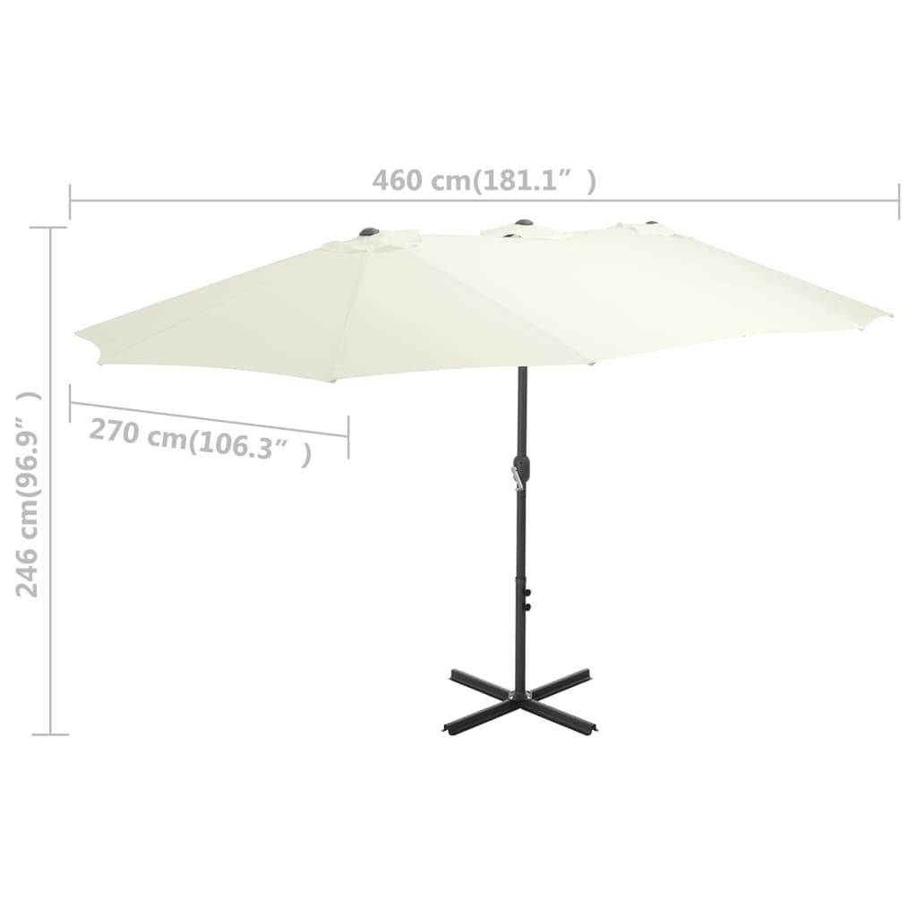 vidaXL Parasol met aluminium paal 460x270 cm zandkleurig