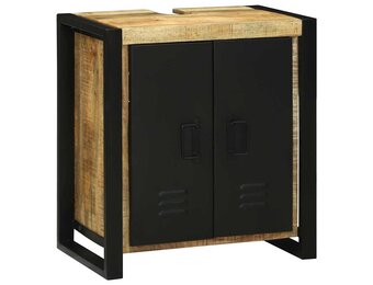 vidaXL Wastafelkast met plank Bruin 55 x 35 x 60 cm Massief Mango Hout