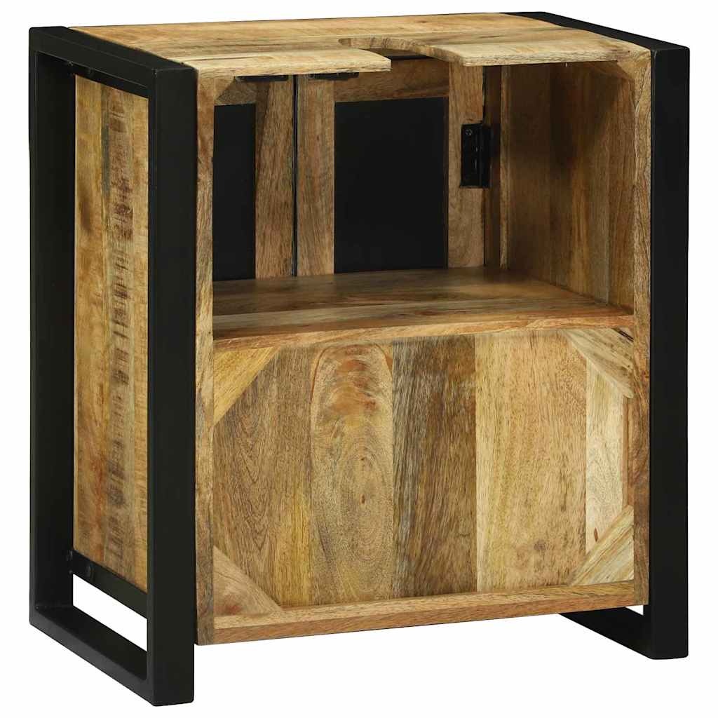 vidaXL Wastafelkast met plank Bruin 55 x 35 x 60 cm Massief Mango Hout