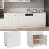 vidaXL Onderkast met lade Lyon 80x46x81,5 cm bewerkt hout wit