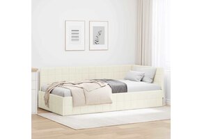 VidaXL Hoekbedframe Crème 100x200 cm Fluweel - 34% Korting