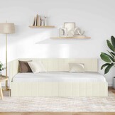 vidaXL Hoekbedframe met hoofdeinde Crème 100 cm x 200 cm Fluweel