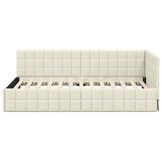 vidaXL Hoekbedframe met hoofdeinde Crème 100 cm x 200 cm Fluweel