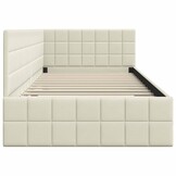 vidaXL Hoekbedframe met hoofdeinde Crème 100 cm x 200 cm Fluweel