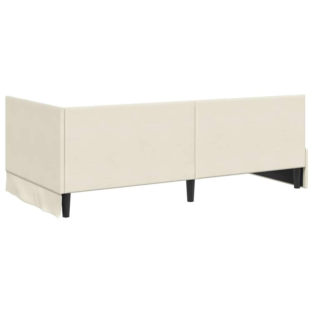 vidaXL Hoekbedframe met hoofdeinde Crème 100 cm x 200 cm Fluweel