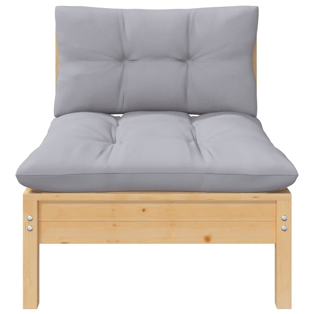 VidaXL 3-delige Loungeset Grenenhout Grijs - 41% Korting