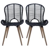 vidaXL Eetkamerstoelen 4 st natuurlijk rattan zwart