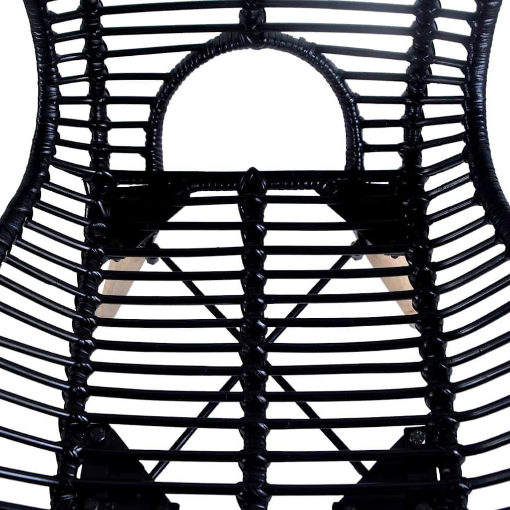 vidaXL Eetkamerstoelen 4 st natuurlijk rattan zwart