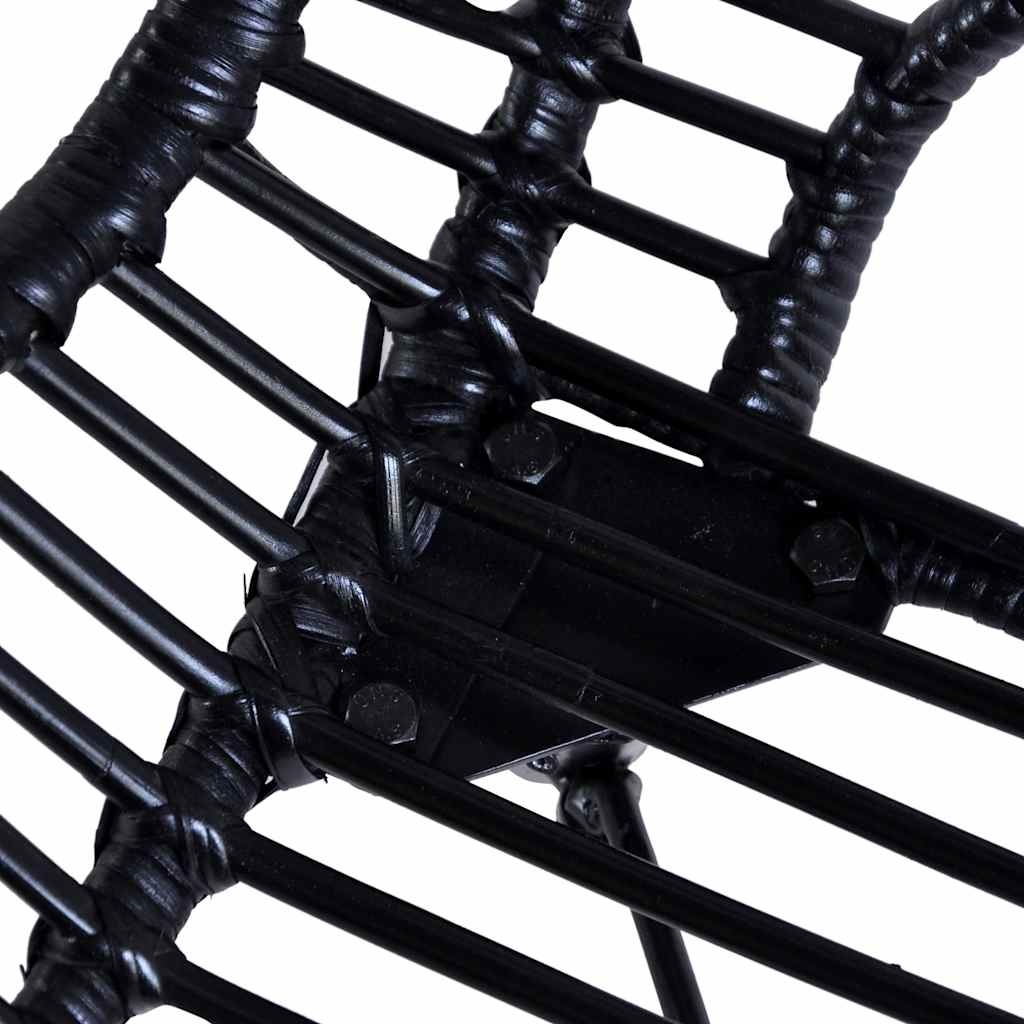 vidaXL Eetkamerstoelen 4 st natuurlijk rattan zwart