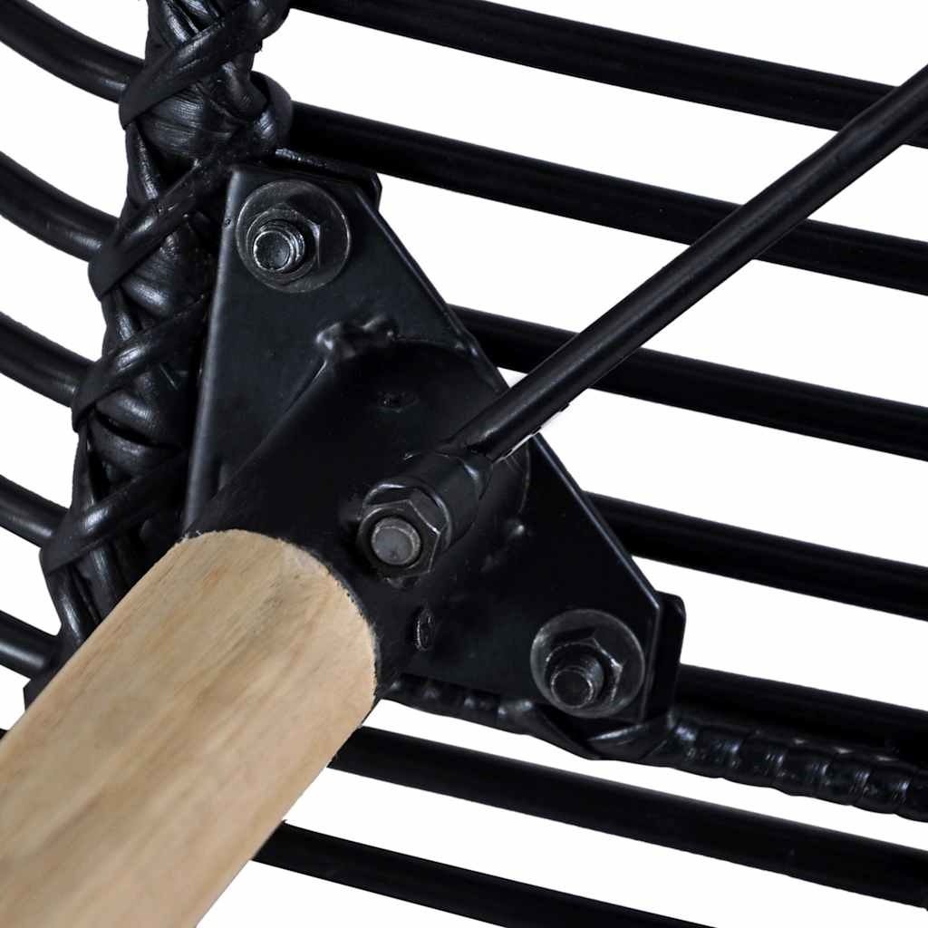 vidaXL Eetkamerstoelen 4 st natuurlijk rattan zwart