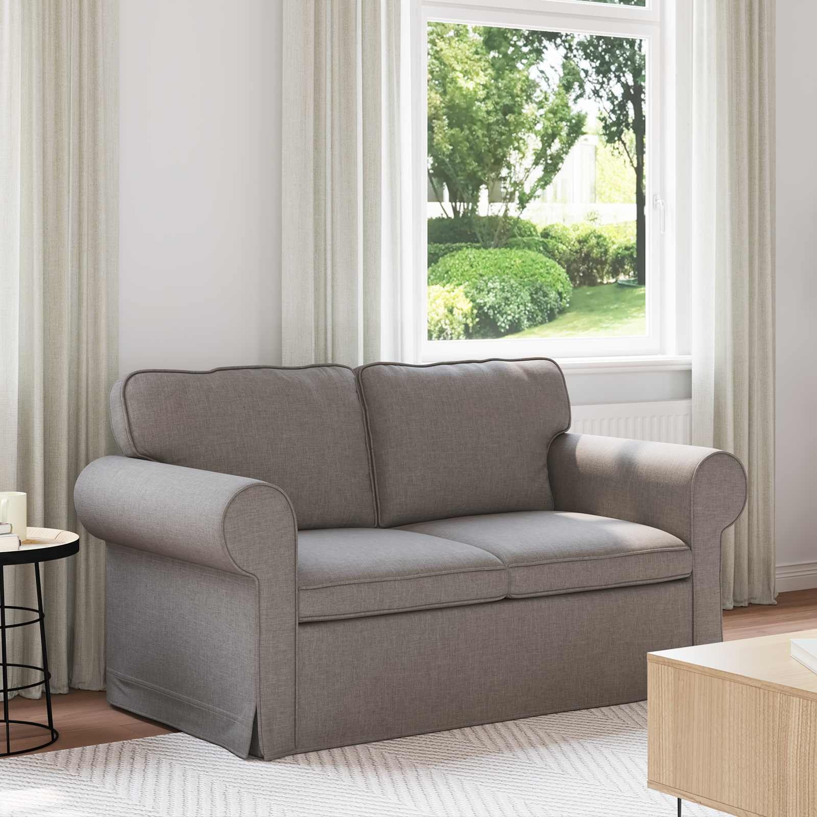 vidaXL Bank Taupe 155 x 82 x 80 cm Stof