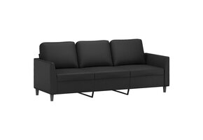 vidaXL Driezitsbank 180 cm Kunstleer Zwart - 43% Korting