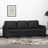 vidaXL Driezitsbank 180 cm kunstleer zwart