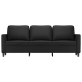 vidaXL Driezitsbank 180 cm kunstleer zwart