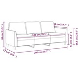 vidaXL Driezitsbank 180 cm kunstleer zwart