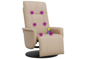 Verstelbare Massagestoel Cappuccino met Voetensteun - 43% Korting