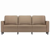 vidaXL Driezitsbank 180 cm kunstleer cappuccinokleurig