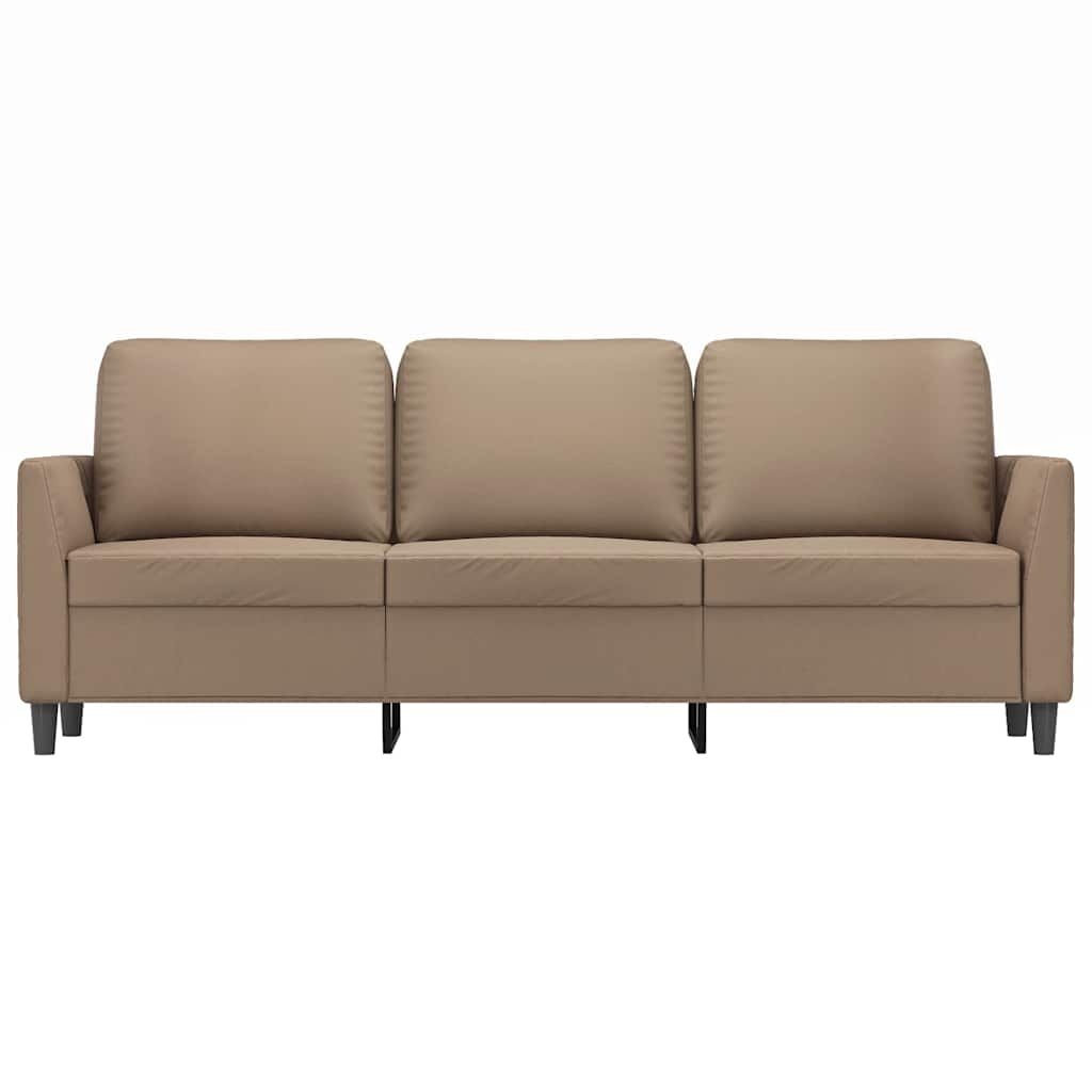 vidaXL Driezitsbank 180 cm kunstleer cappuccinokleurig
