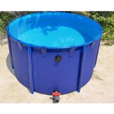 Zwembad boven de grond, canvas visvijver cirkelvormig verdikt zwembad grote opvouwbare duurzame plastic vijver met beugel voor Koi-cultuur landbouwirrigatie (2x0,8m)