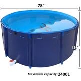Zwembad boven de grond, canvas visvijver cirkelvormig verdikt zwembad grote opvouwbare duurzame plastic vijver met beugel voor Koi-cultuur landbouwirrigatie (2x0,8m)