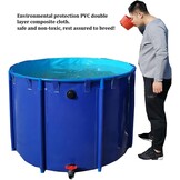 Zwembad boven de grond, canvas visvijver cirkelvormig verdikt zwembad grote opvouwbare duurzame plastic vijver met beugel voor Koi-cultuur landbouwirrigatie (2x0,8m)