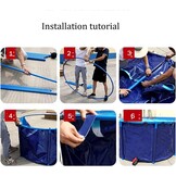 Zwembad boven de grond, canvas visvijver cirkelvormig verdikt zwembad grote opvouwbare duurzame plastic vijver met beugel voor Koi-cultuur landbouwirrigatie (2x0,8m)