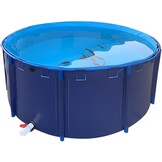 Zwembad boven de grond, canvas visvijver cirkelvormig verdikt zwembad grote opvouwbare duurzame plastic vijver met beugel voor Koi-cultuur landbouwirrigatie (2x0,8m)