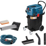 Bosch Professional stofzuiger voor nat en droog GAS 55 M AFC (incl. spleetzuigmond, 35mmØ, afvoerzak, bocht, vloerzuigmondset, 1 platte plooifilter PES, 3x0,35m zuigbuis, slang 5m met gereedschapsmof) - Maat 55 Liter, Stofklasse M