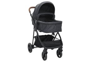 Kinderwagen 2-in-1 Staal Antraciet/Zwart - 47% Korting