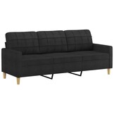 vidaXL Driezitsbank 180 cm stof zwart