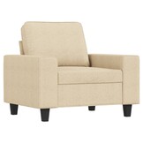 vidaXL Fauteuil 60 cm stof crèmekleurig