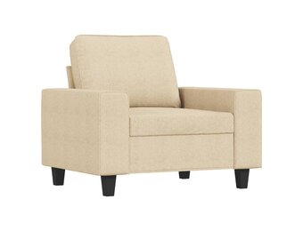 vidaXL Fauteuil 60 cm stof crèmekleurig