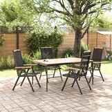 4x Aluminium Tuinstoelen Inklapbaar - Zwart - 57% Korting
