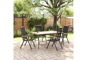 vidaXL Tuinstoelen 4x Inklapbaar Aluminium & Textileen Zwart - 35% Korting