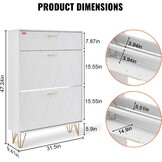 VEVOR Schoenenkast met 3 kleppen, schoenenkast, grote capaciteit, van spaanplaat, schoenenrek voor hakken, laarzen, halmeubel, hal en woonkamer, 80 x 24 x 120 cm - Maat 800 x 239 x 1200 mm