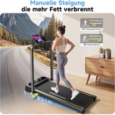 YPOO 3-in-1 Compacte Loopband - Inklapbaar met Hellingshoek - 2,5 PK - Zwart