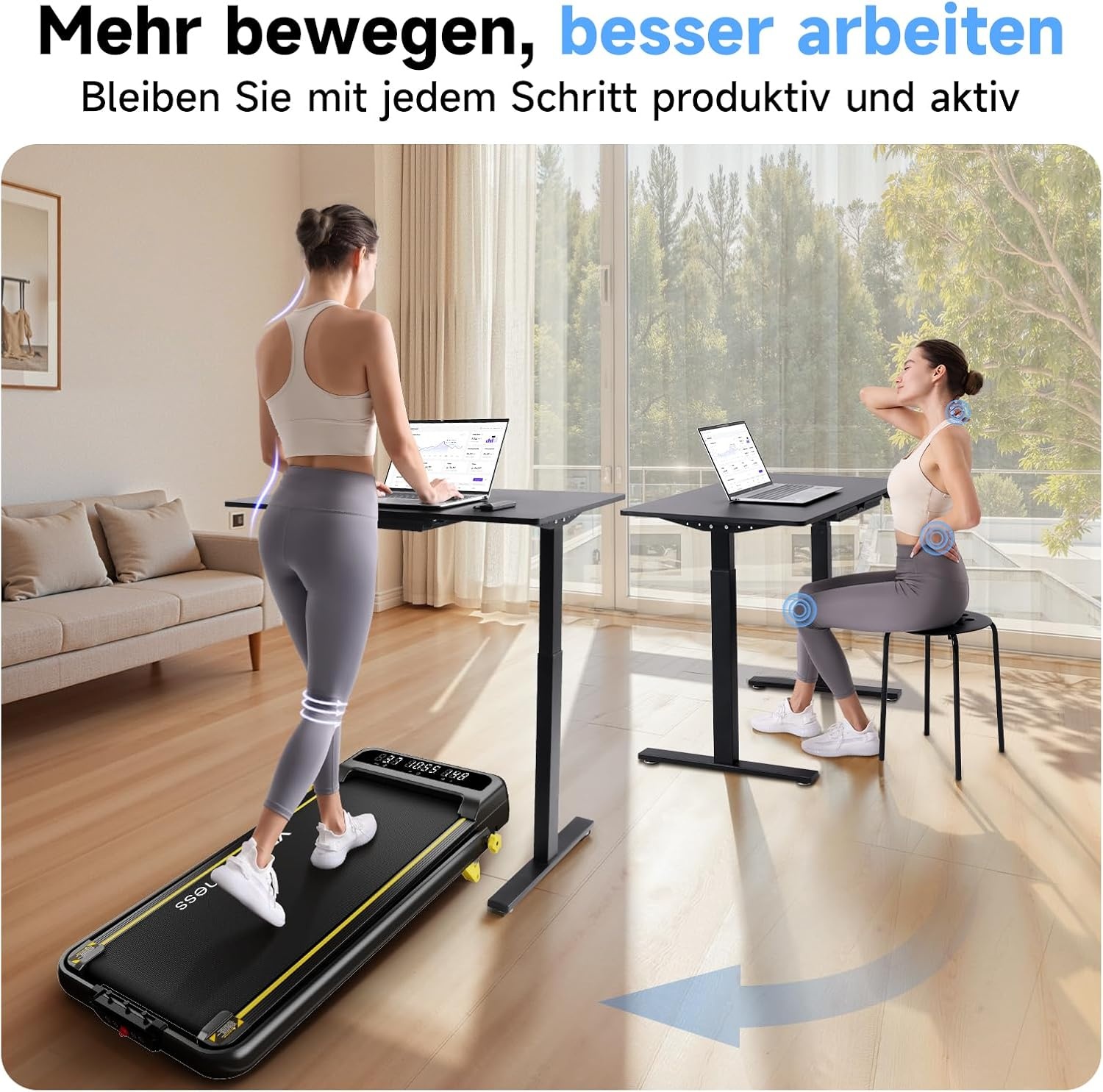 YPOO 3-in-1 Compacte Loopband - Inklapbaar met Hellingshoek - 2,5 PK - Zwart