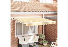 vidaXL Vervangend Zonneschermdoek Geel & Wit Gestreept 2,5x2m - 42% Korting