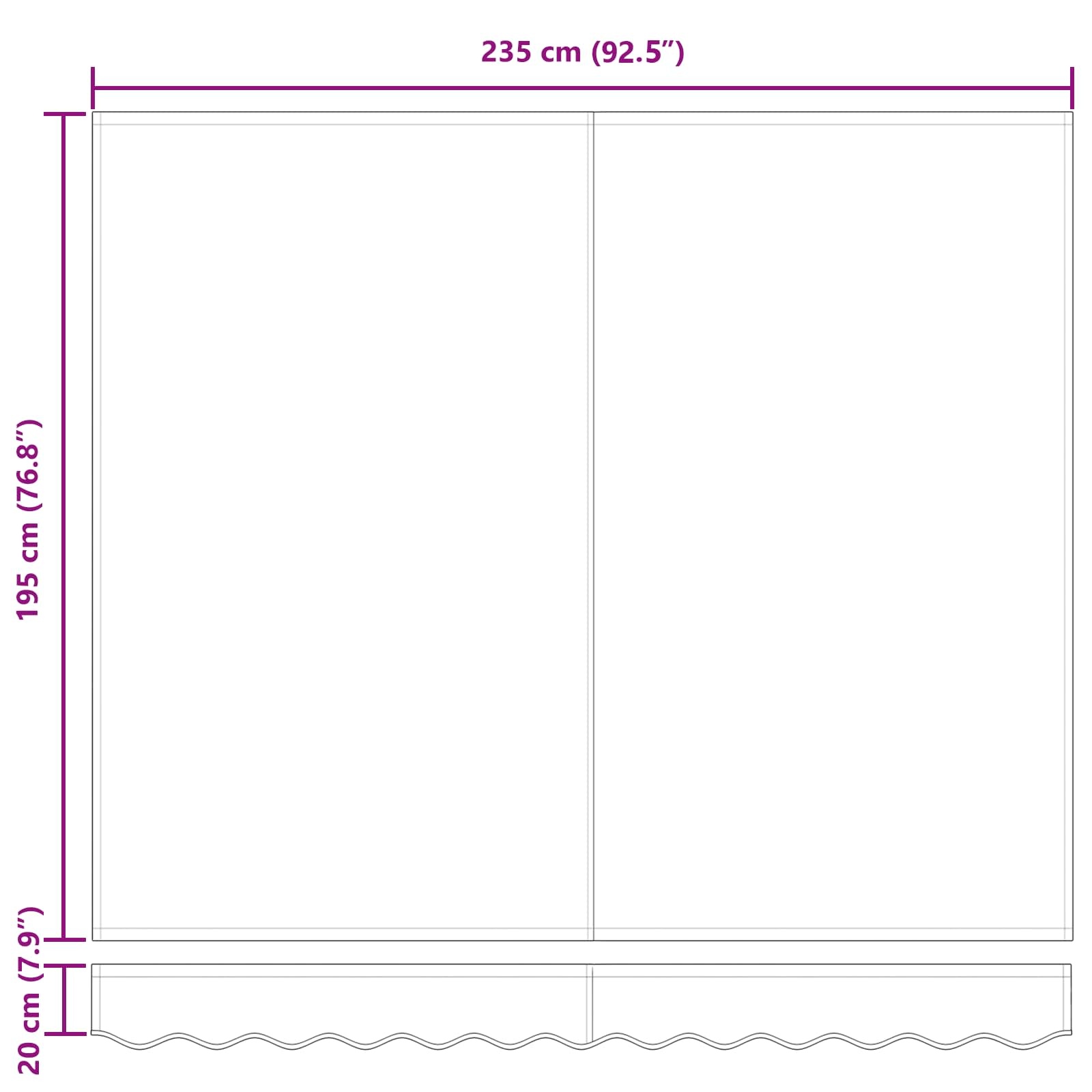 vidaXL Vervangend zonneschermdoek voor 2,5x2 m Geel & wit gestreept