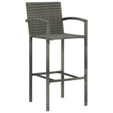VidaXL Barkrukken Set van 4 - Poly Rattan Grijs - 73% Korting