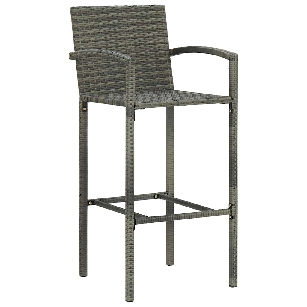 VidaXL Barkrukken Set van 4 - Poly Rattan Grijs - 73% Korting