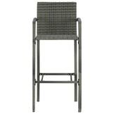 vidaXL Barkrukken 4 st poly rattan grijs